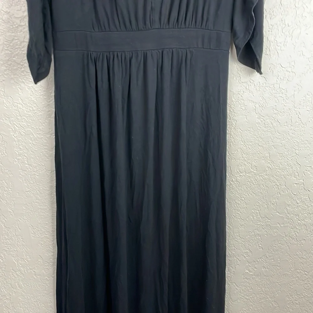 Isabel maternity black duster short sleeve black maxi dress - Picture 8 of 9
